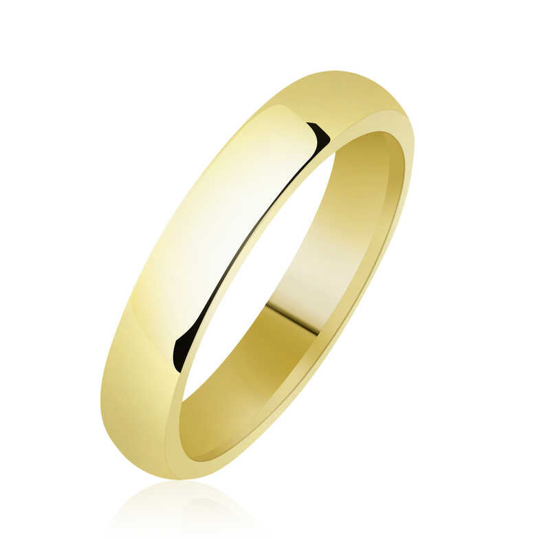 Unisex Gold Plated Silver Wedding Ring - 4 mm