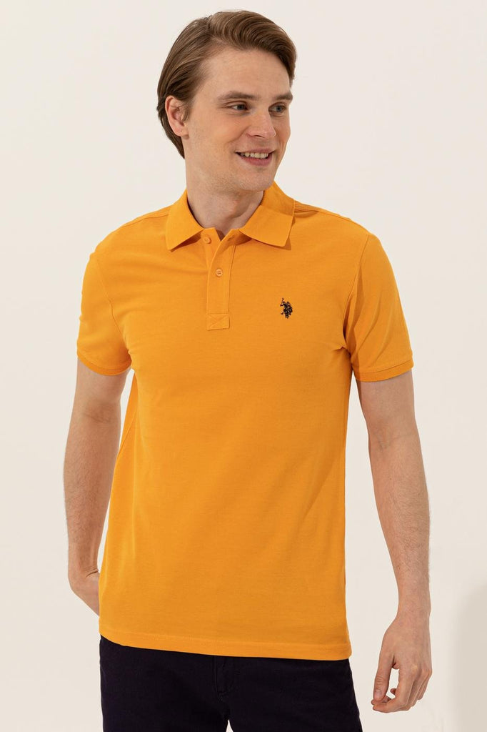 Men's Polo Collar Basic Dark Yellow T-shirt