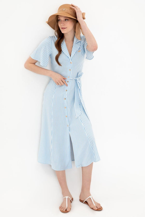 Women's Striped Blue Dress