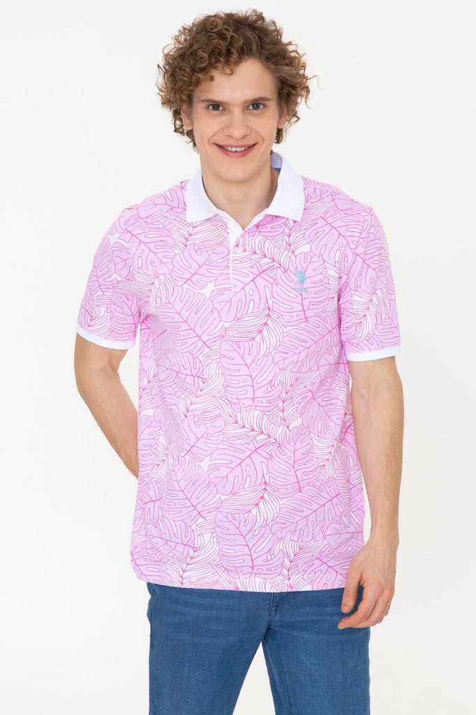 Men's Polo Collar Patterned T-shirt