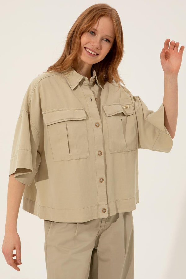 Women's Basic Beige Shirt