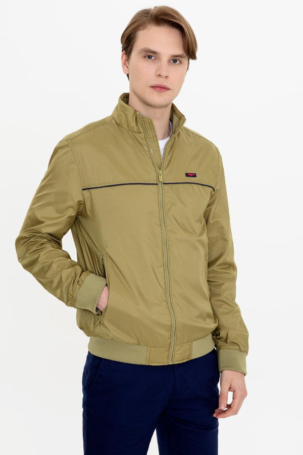 Men's Zipped Khaki Coat