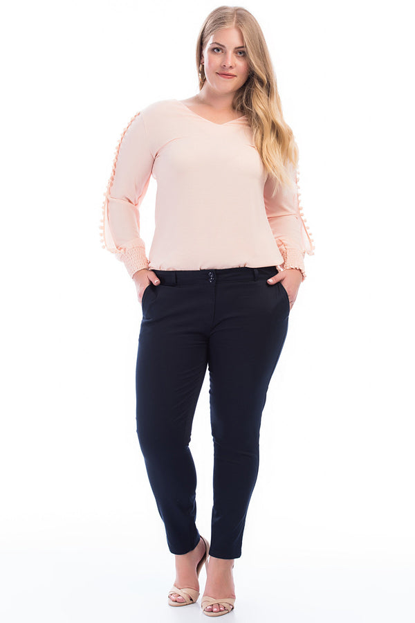 Women's Navy Blue Linen Pants