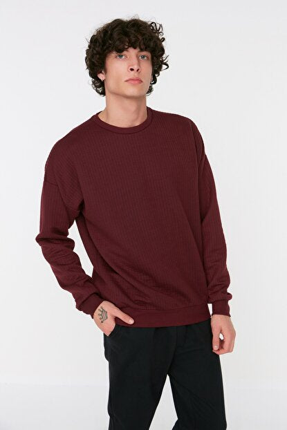 Men's Oversize Claret Red Sweatshirt
