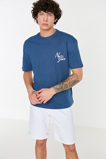 Men's Printed Indigo T-shirt