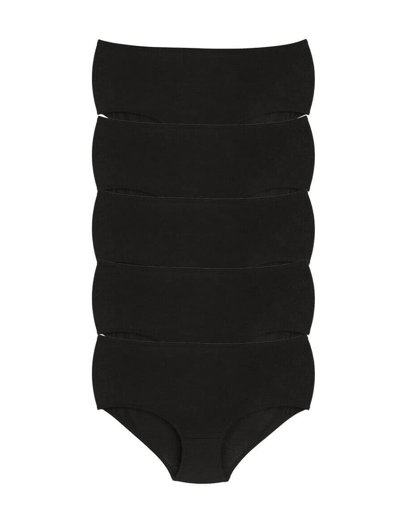 Women's Oversize Black Panties- 5 Pieces
