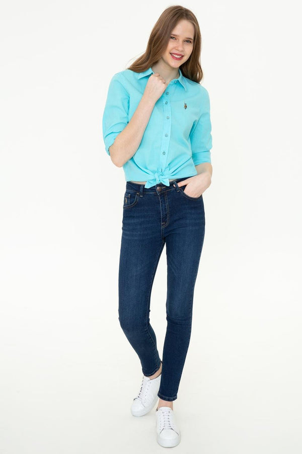 Women's Long Sleeves Basic Green Shirt