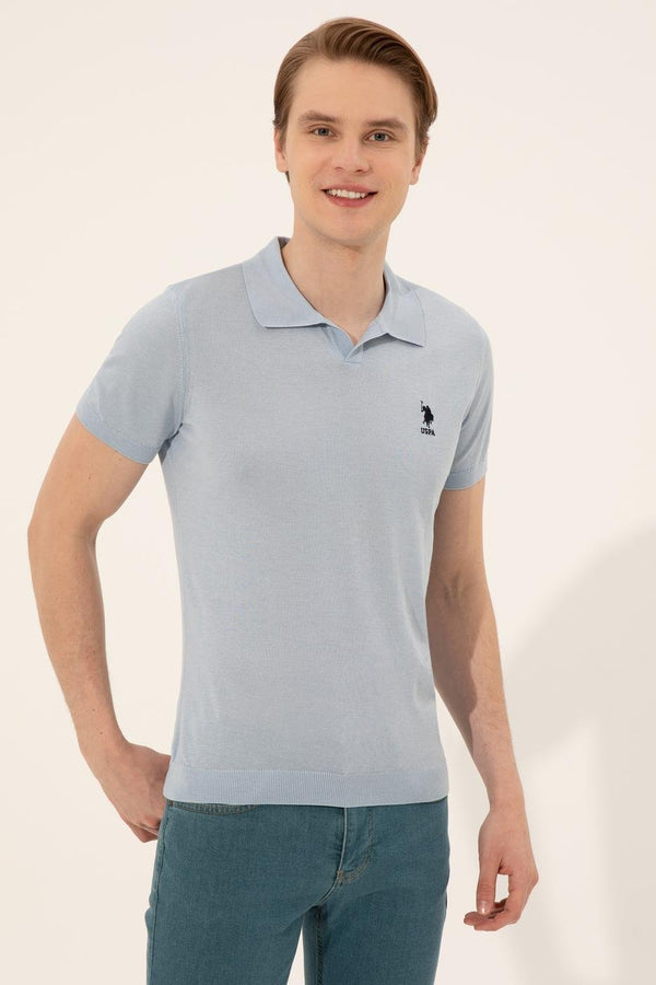 Men's Light Blue Tricot Sweater