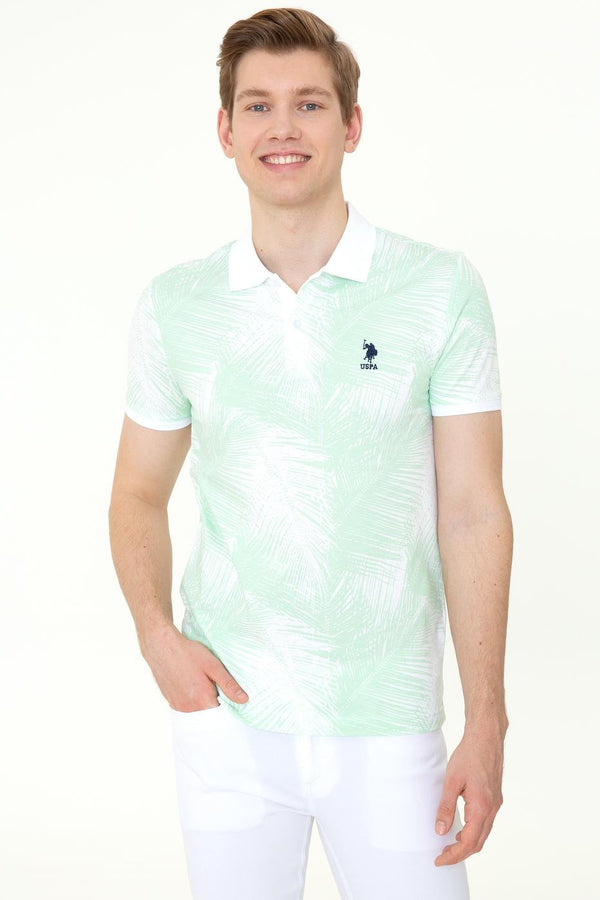 Men's Polo Collar Patterned T-shirt