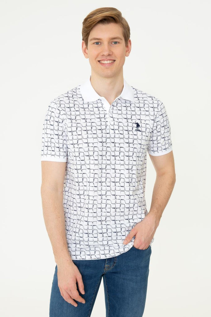 Men's Polo Collar Patterned T-shirt