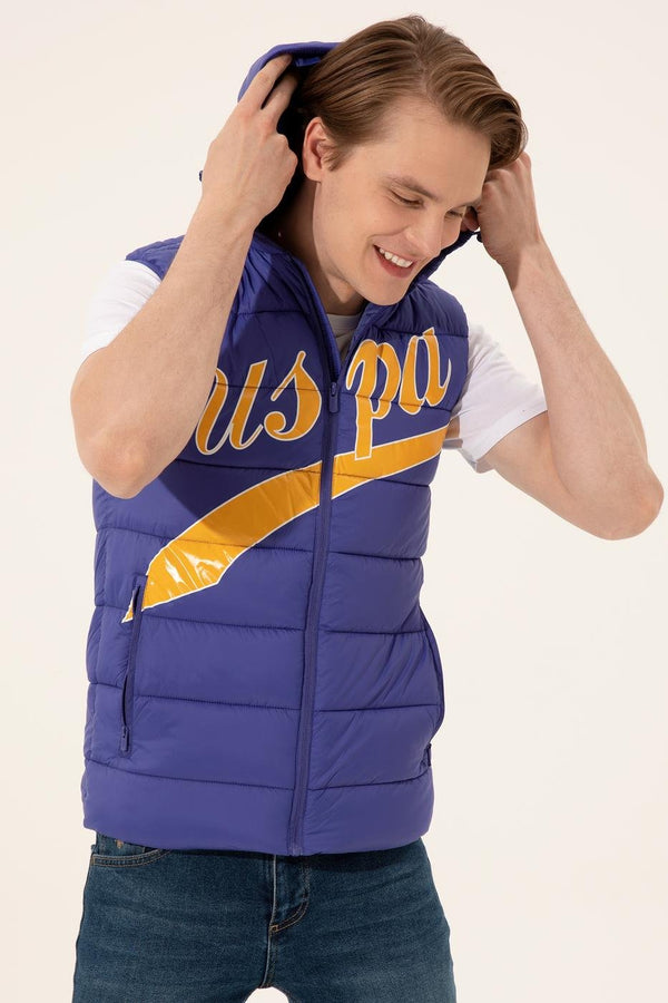 Men's Hooded Blue Vest