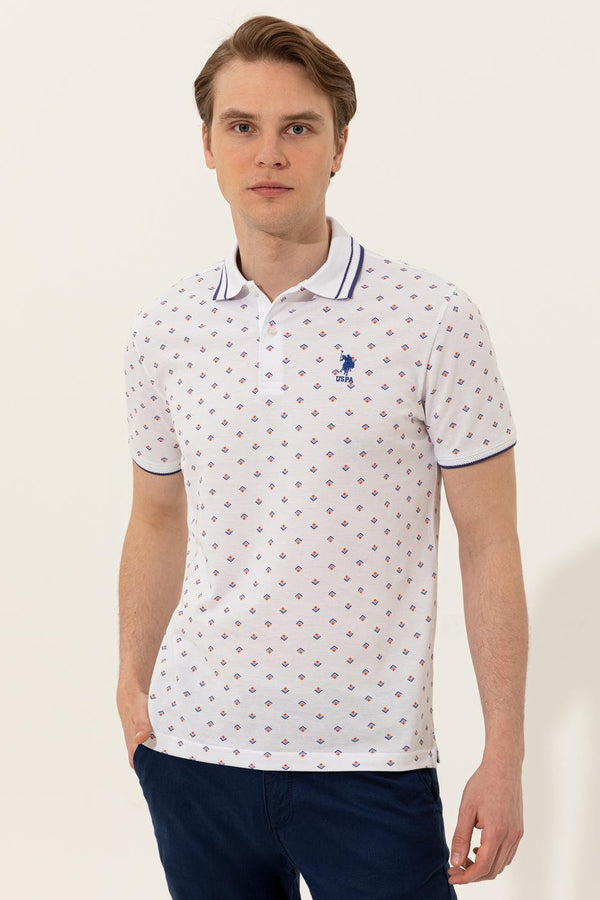 Men's Polo Collar Patterned T-shirt