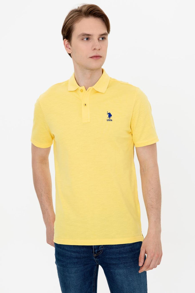 Men's Polo Collar Light Yellow T-shirt