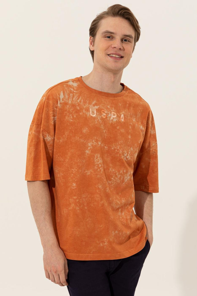 Men's Polo Collar Orange T-shirt