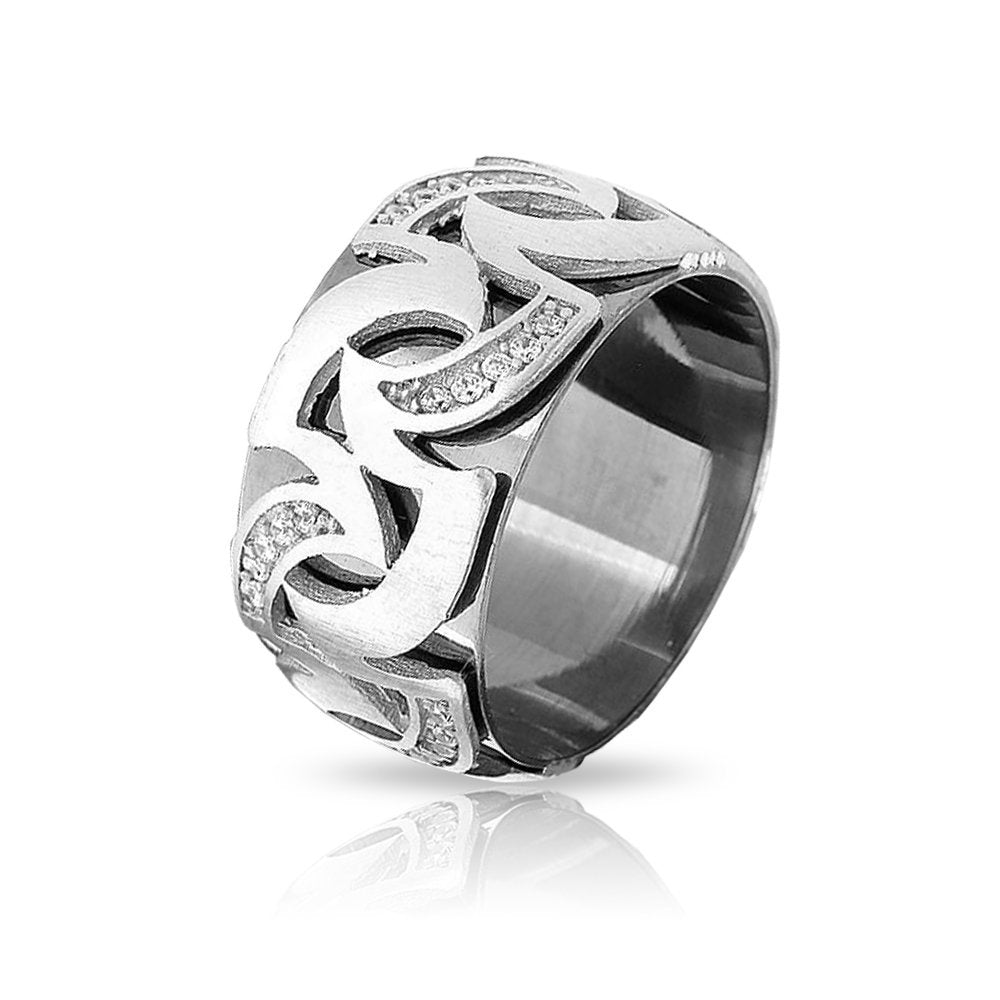 Women's Zircon Gemmed 925 Carat Silver Wedding Ring