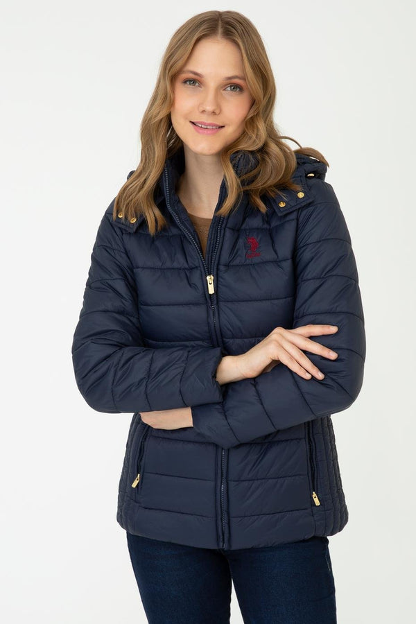Women's Zipped Pocket Navy Blue Coat