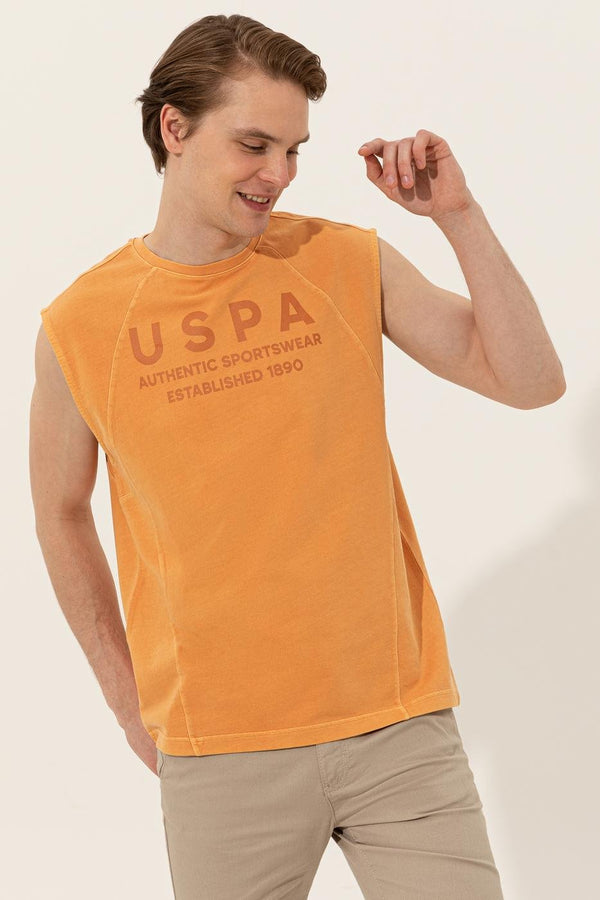 Men's Crew Neck Orange T-shirt