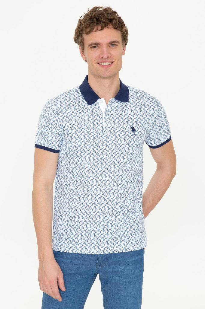 Men's Polo Collar Patterned T-shirt
