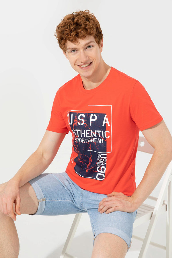 Erkek Kırmızı Bisiklet Yaka T-Shirt