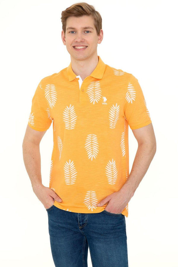 Men's Polo Collar Light Orange T-shirt