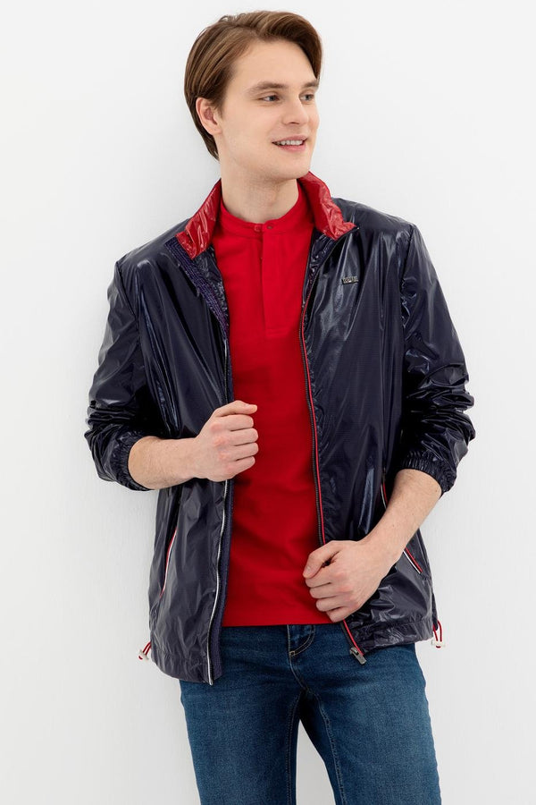 Men's Zipped Navy Blue Coat