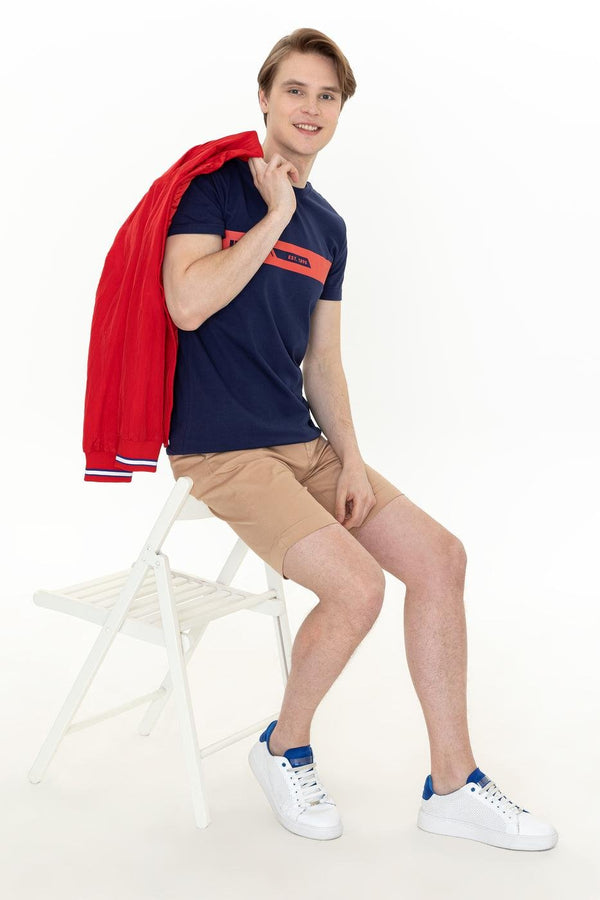 Men's Crew Neck Navy Blue T-shirt