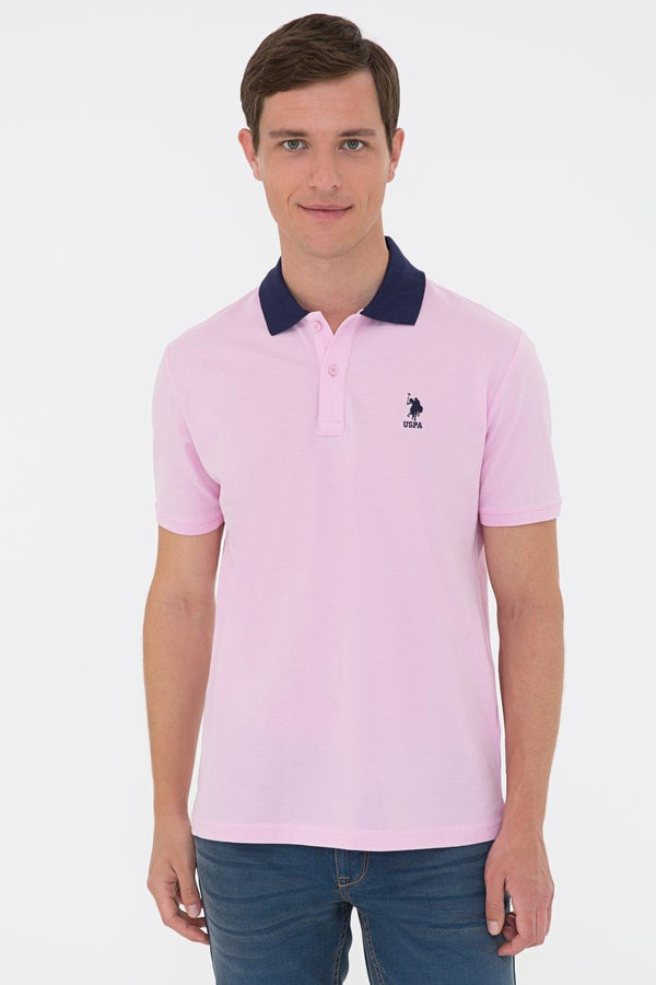 Men's Polo Collar Light Pink T-shirt