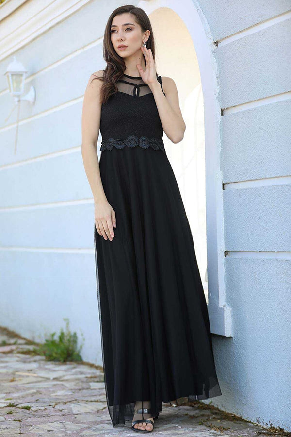 Silvery Black Evening Dress