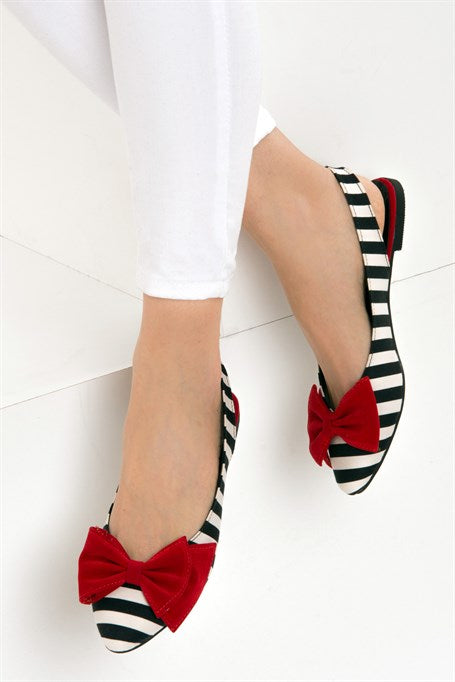 Women's Striped Multi-color Flat Shoes