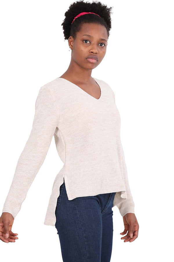 Women's Beige Tricot Sweater