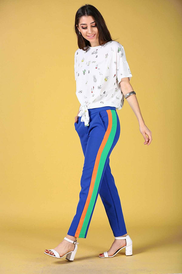 Women's Side Striped Saxe Pants