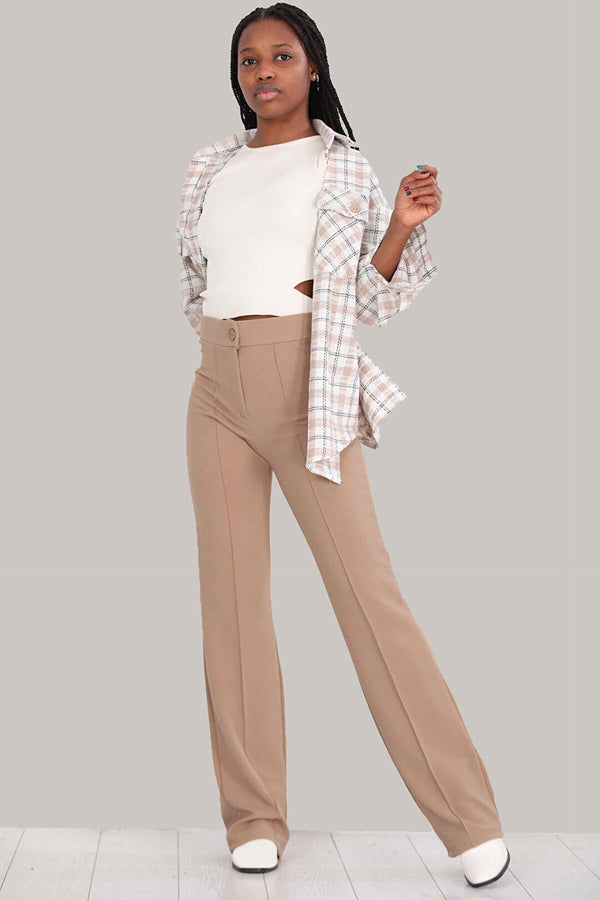 Women's Beige Palazzo Pants