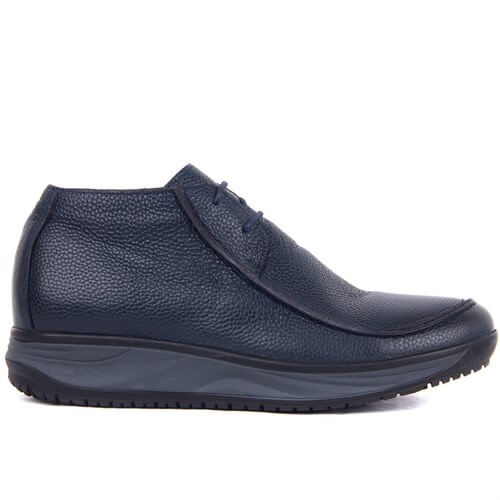 Men's Navy Blue Leather Boots