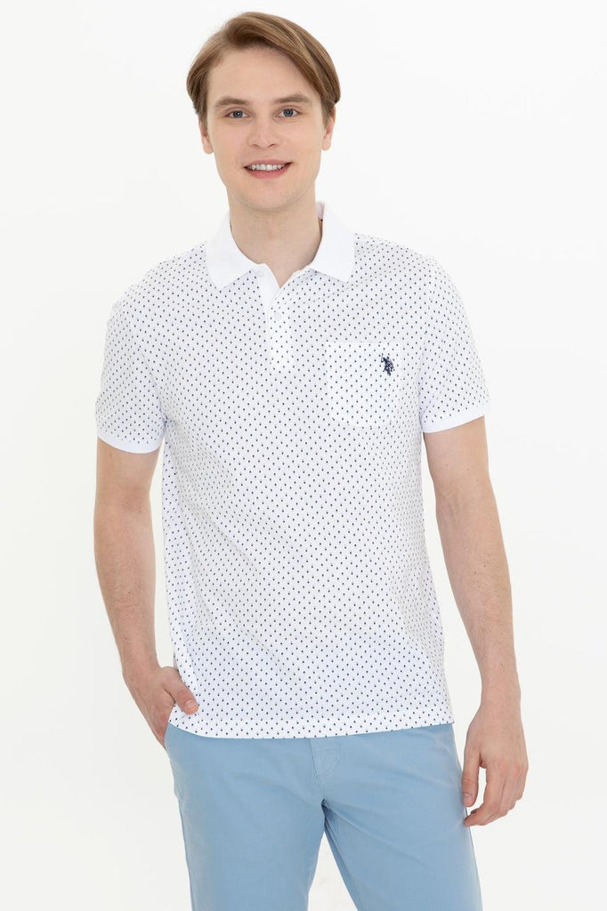 Men's Polo Collar Patterned T-shirt