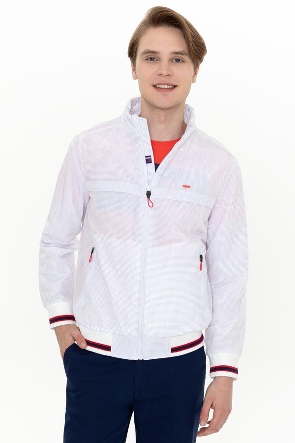 Men's Zipped White Coat