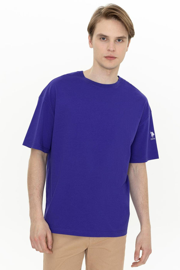 Men's Oversize Crew Neck Royal Blue T-shirt