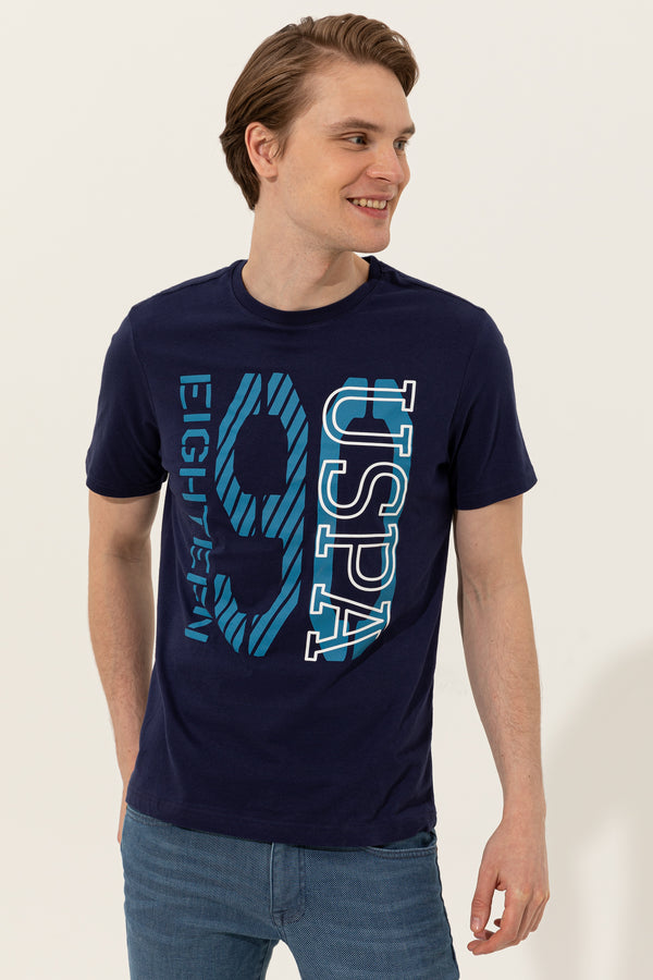 Men's Crew Neck Navy Blue T-shirt