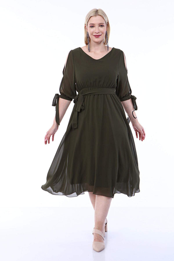Women's Oversize Elastic Waist Chiffon Evening Dress