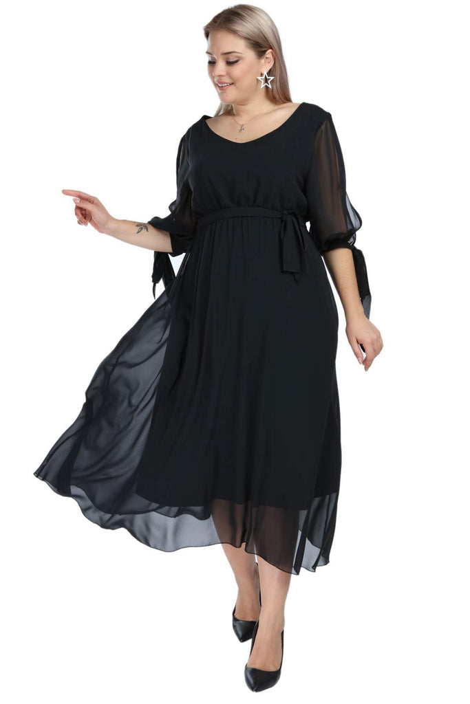 Women's Oversize Elastic Waist Chiffon Evening Dress
