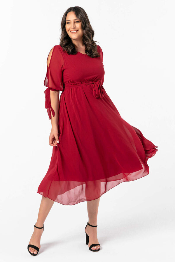 Women's Oversize Elastic Waist Chiffon Evening Dress