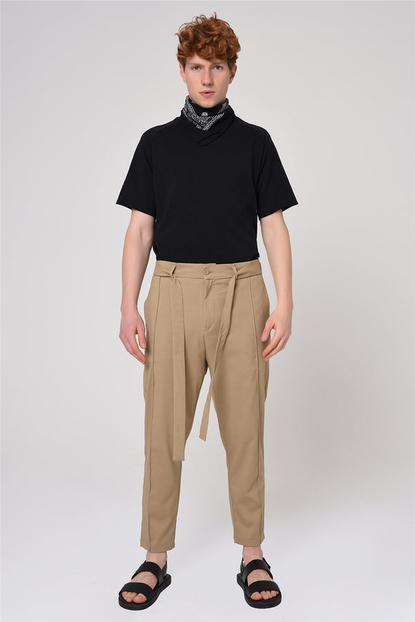Men's Dark Beige Boyfriend Pants