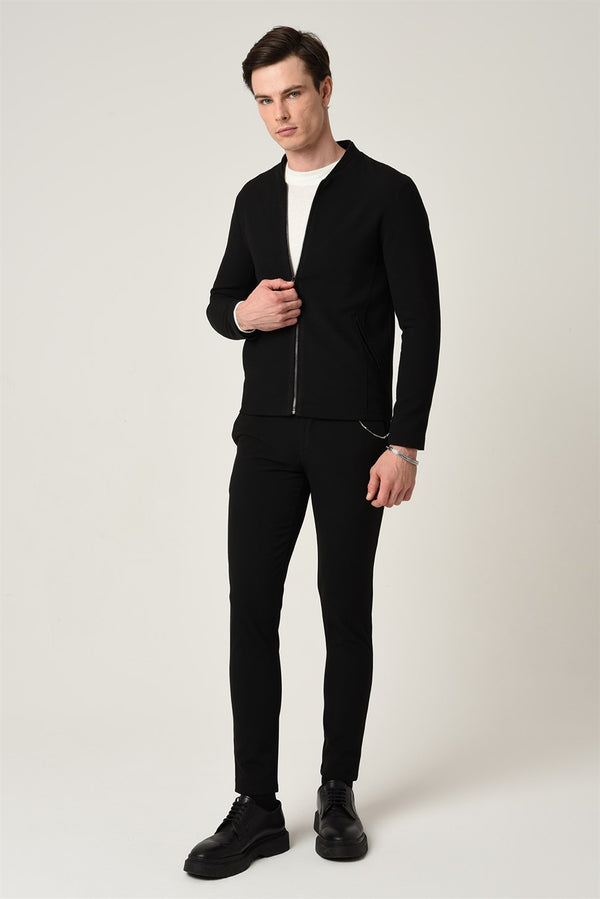 Men's Black Slim Fit Trousers