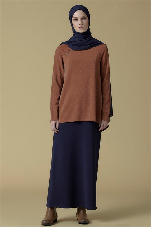 Women's Navy Blue Long Skirt