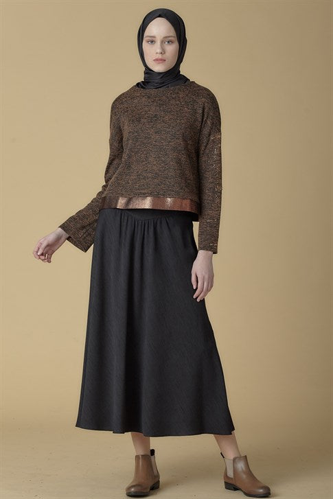 Women's Plain Black Long Skirt