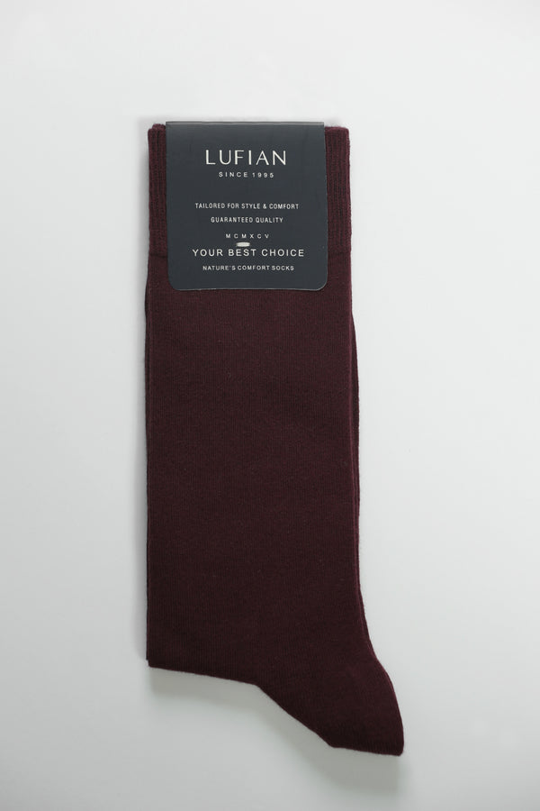 Men's Plain Claret Red Socks