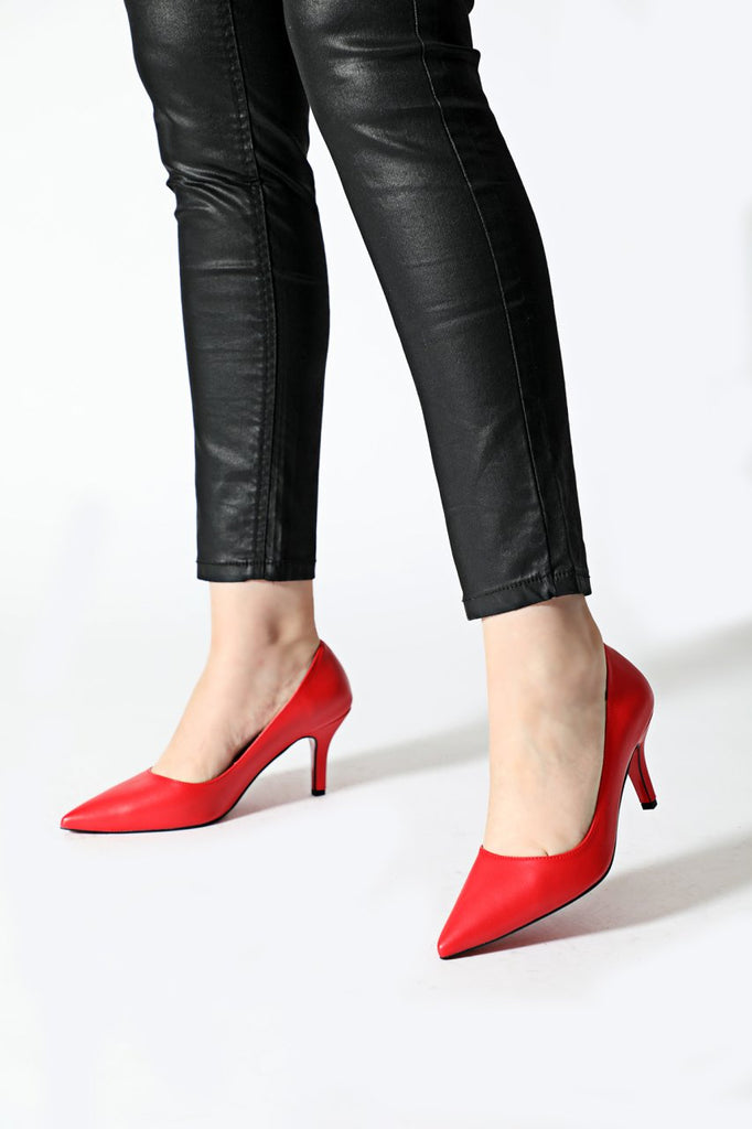 Women's Pointed Toe Red Heeled Shoes