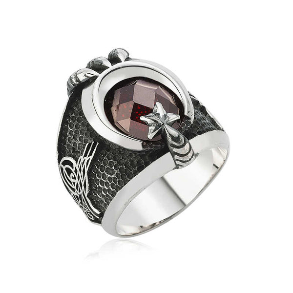 Men's Tughra Design Silver Ring