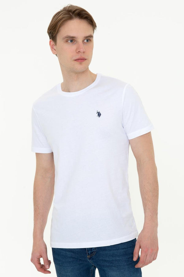 Men's Crew Neck Basic White T-shirt