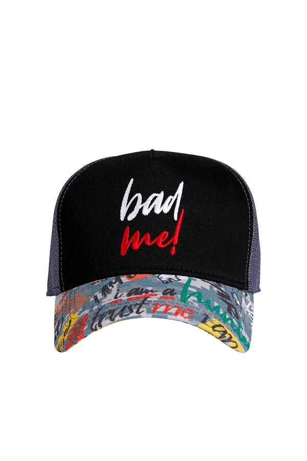 Unisex Patterned Black Cap