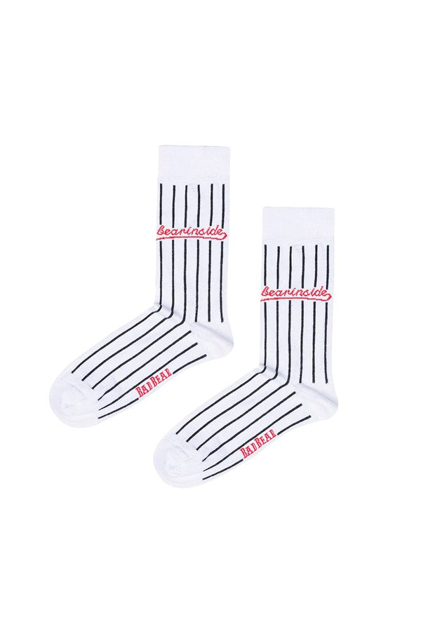 Unisex Stripped White Socks